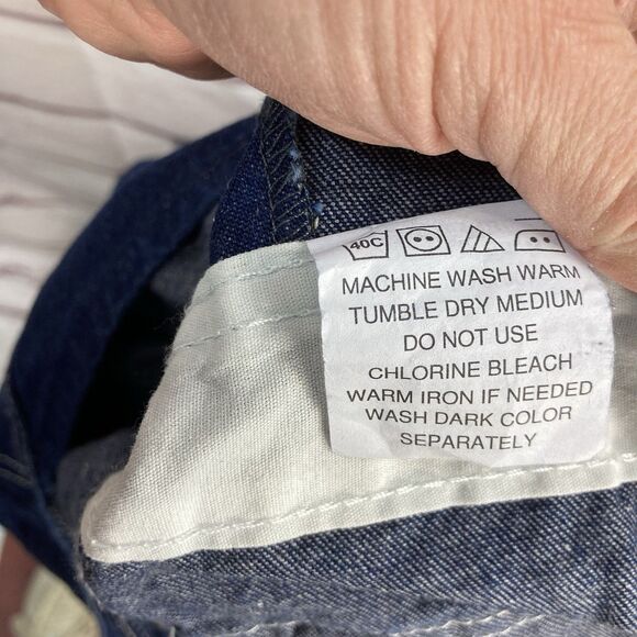 Mens KEY IMPERIAL Carpenter Bib Overalls 38x32 Denim Blue Utility Workwear - Picture 14 of 16